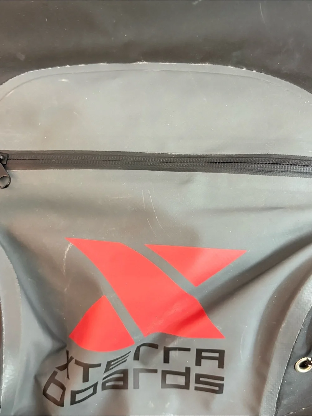 Men’s Gray & Black Waterproof Roll-Top Backpack with Red Logo